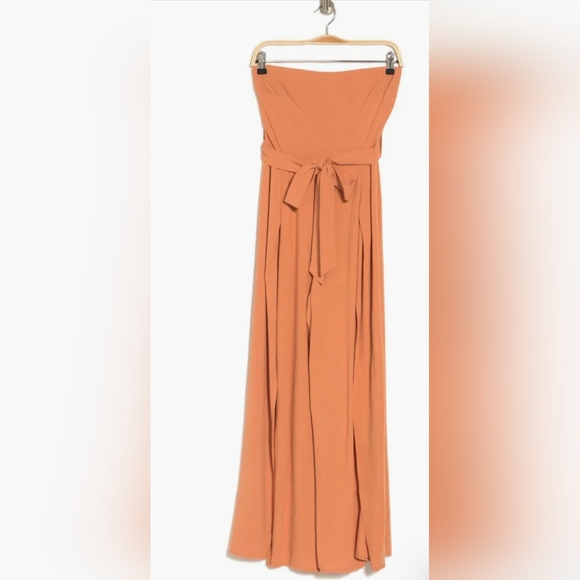 💕Host Pick💕NWT Olia Collection Nadia Strapless Jumpsuit ~ Clay ~ Large - Picture 3 of 3